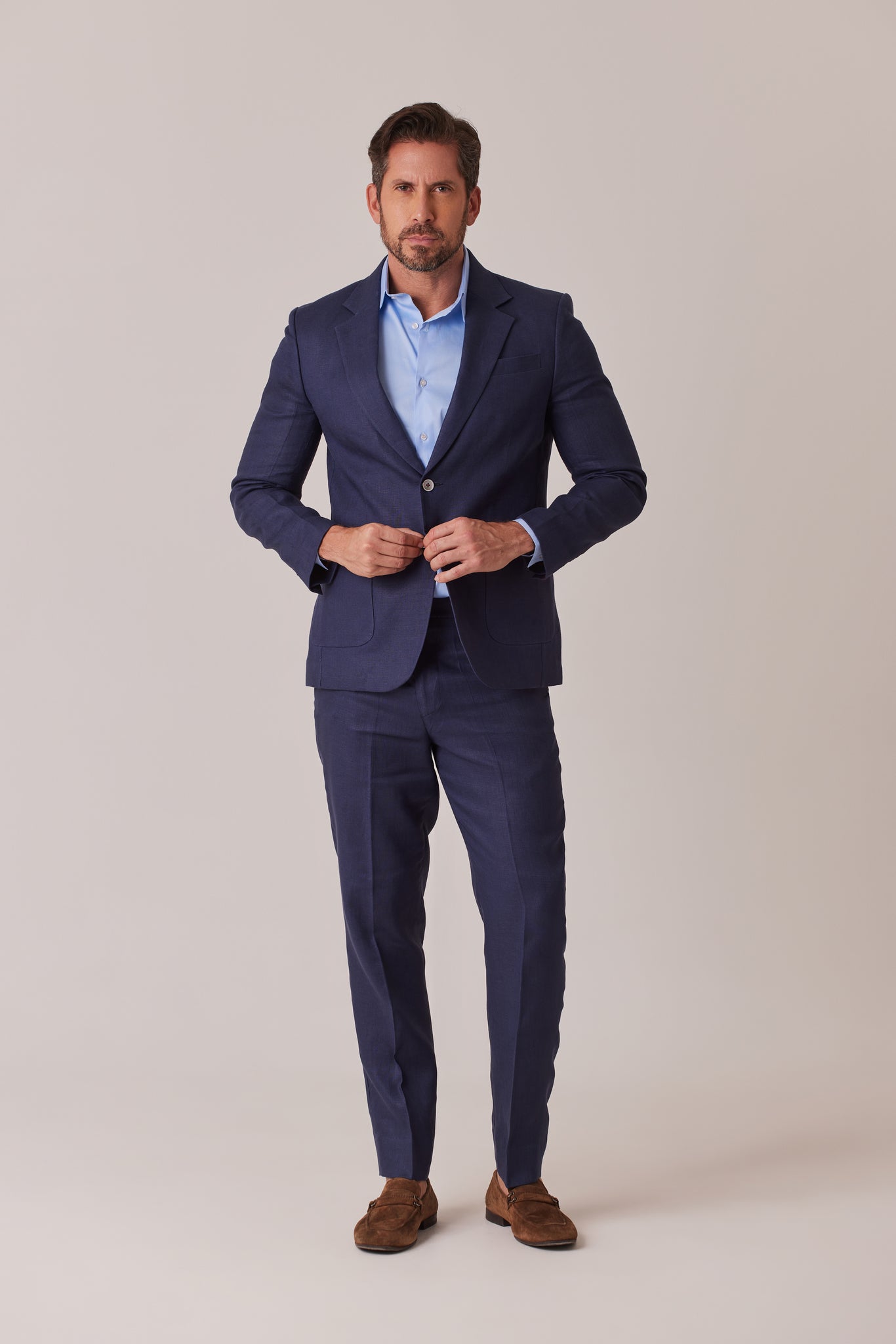 SUIT EN LINO AZUL OSCURO