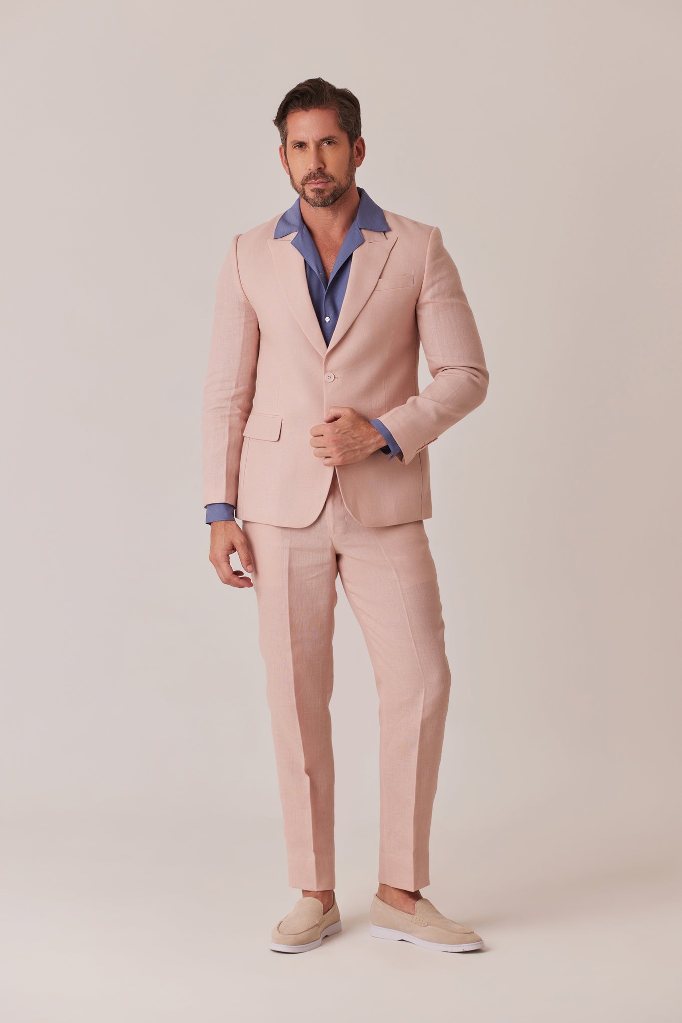 SUIT EN LINO ROSA PALO