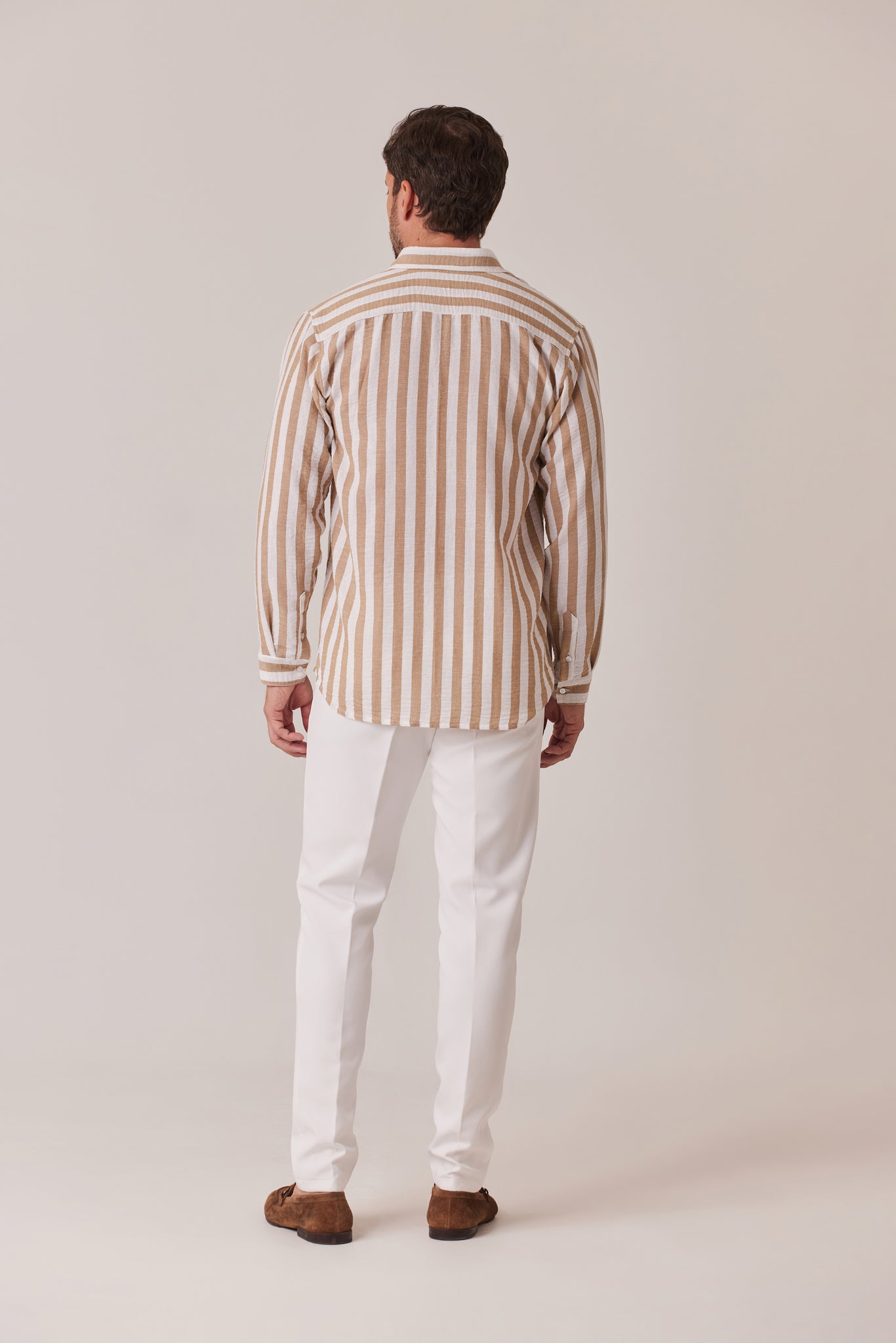 CAMISA DE LINO ALGODÓN A RAYAS