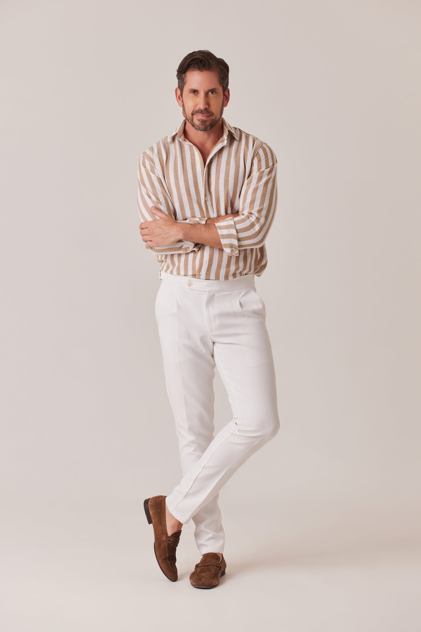 CAMISA DE LINO ALGODÓN A RAYAS
