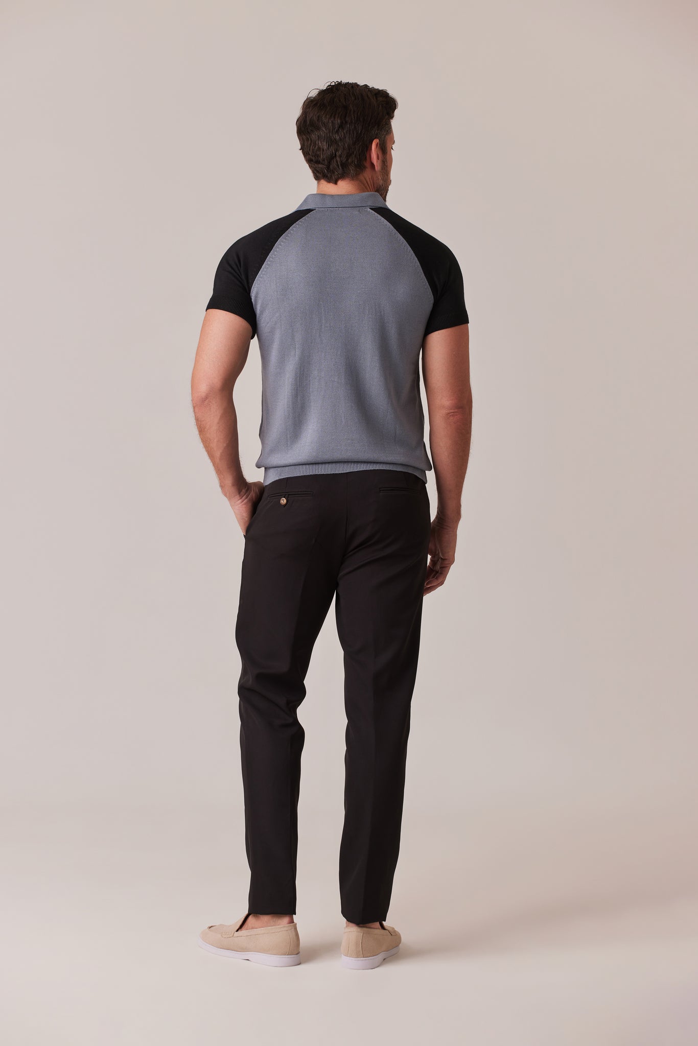 POLO CIPRESSI AZUL CON NEGRO