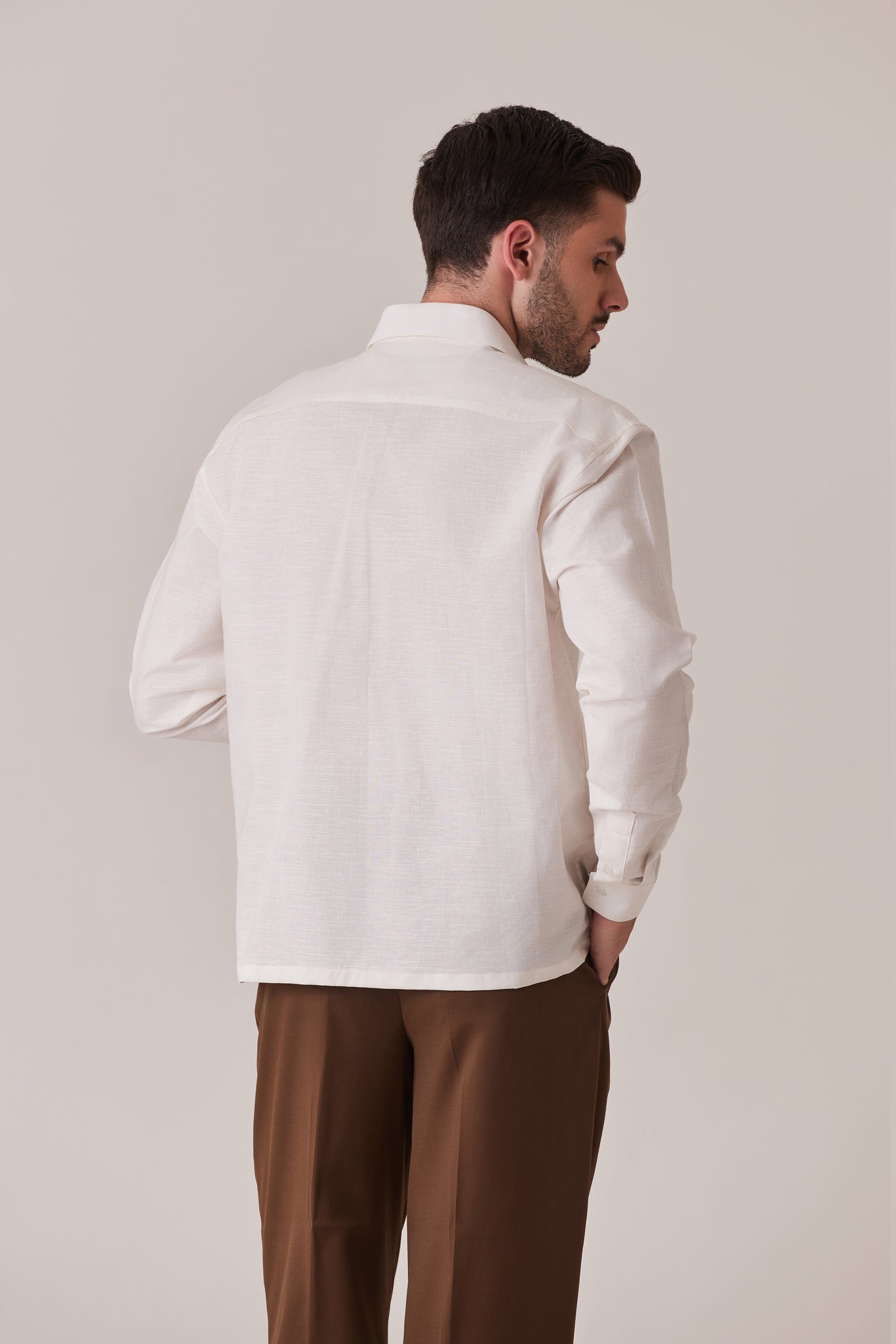 CAMISA DE LINO ALGODÓN BOLSILLO SAFARI