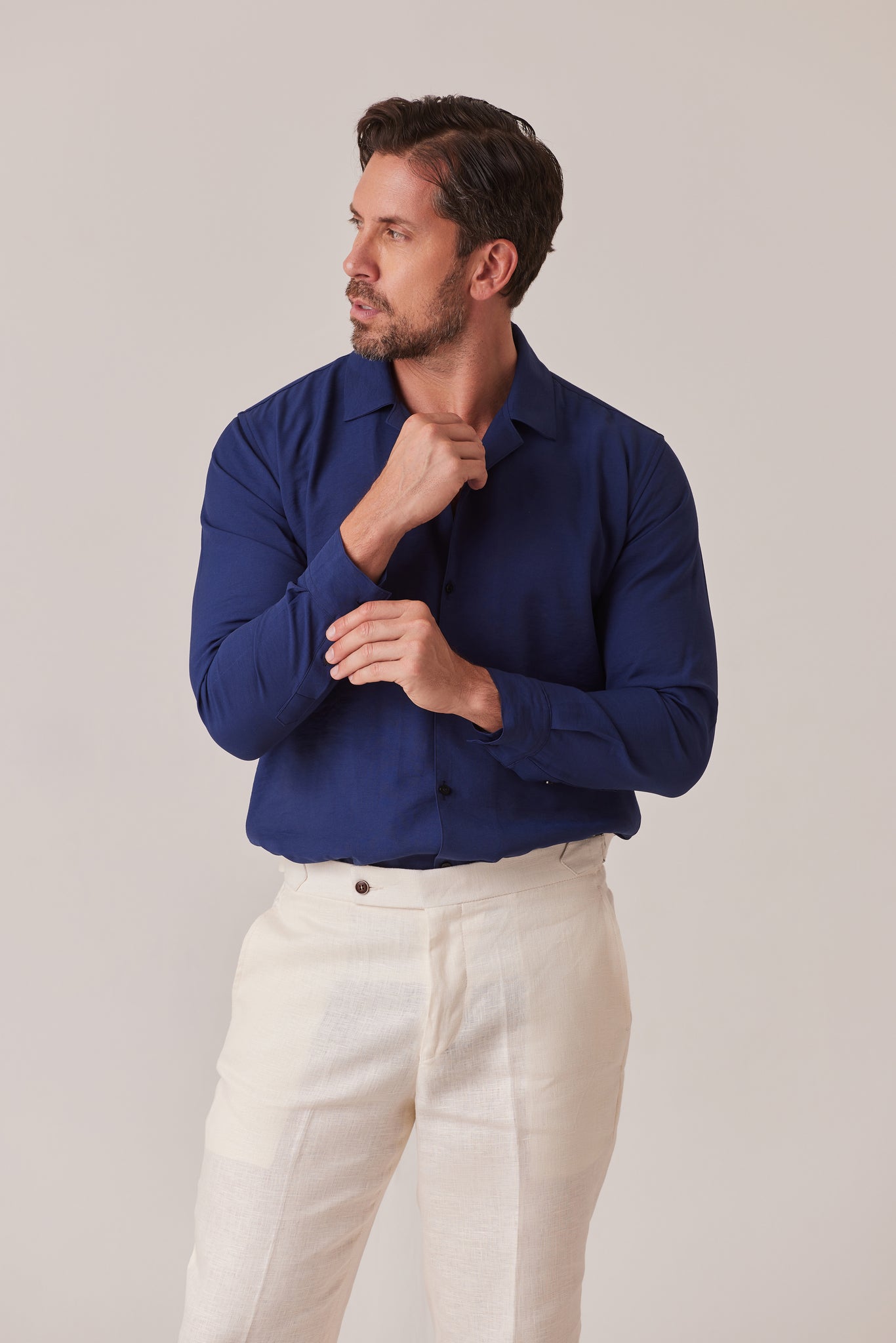 CAMISA DE VERANO AZUL PETROLERA