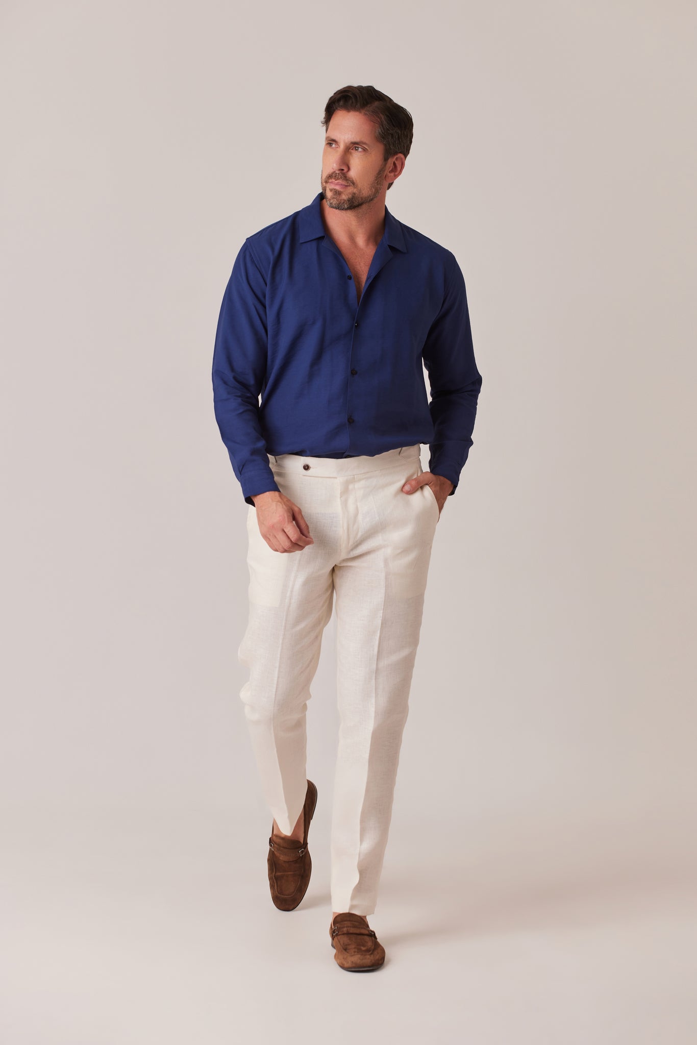 CAMISA DE VERANO AZUL PETROLERA