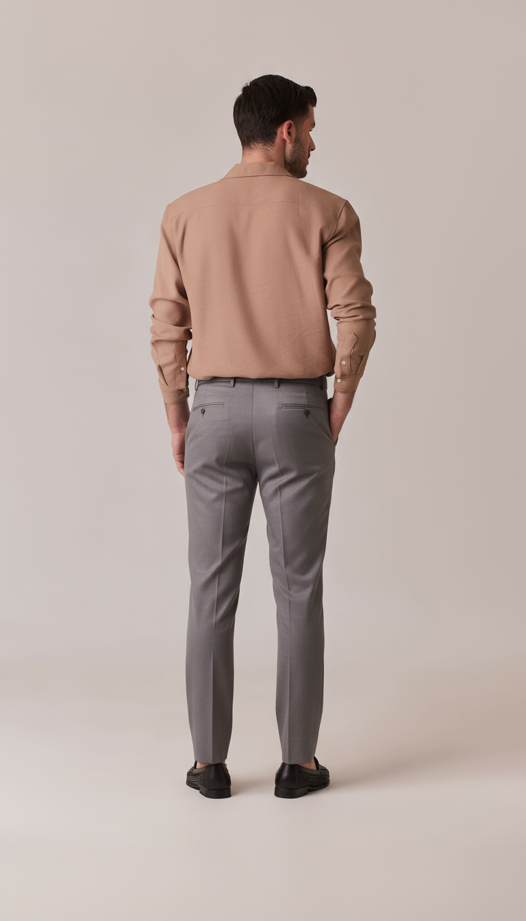 PANTALÓN DE PRETINA DOBLE GRIS