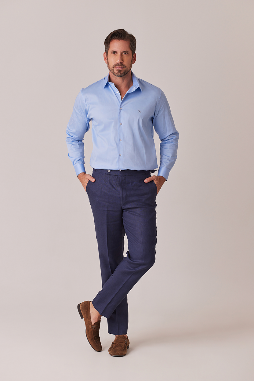 CAMISA DE ALGODON AZUL BABY/LIB NAVY