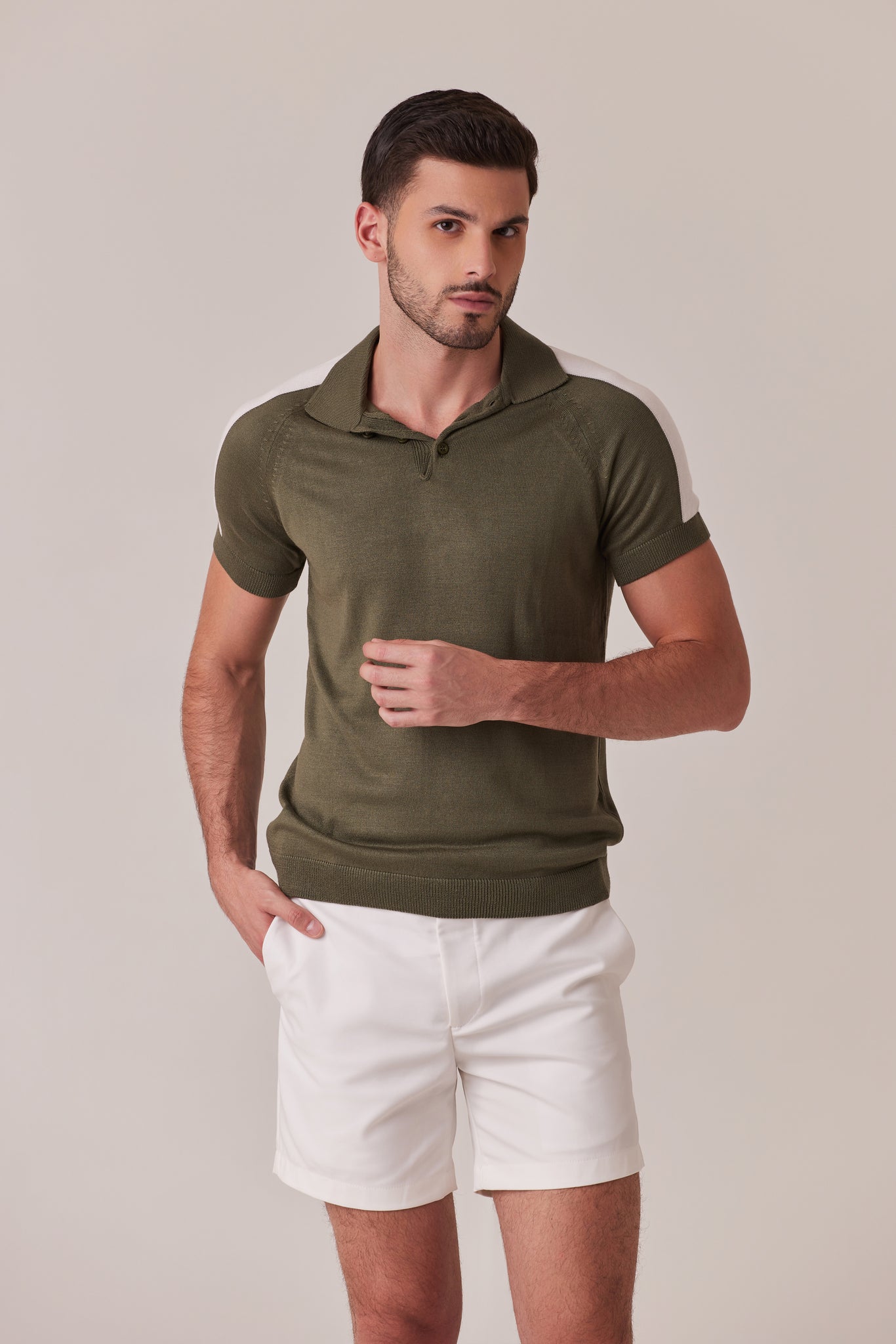 POLO CARMINE VERDE OLIVO