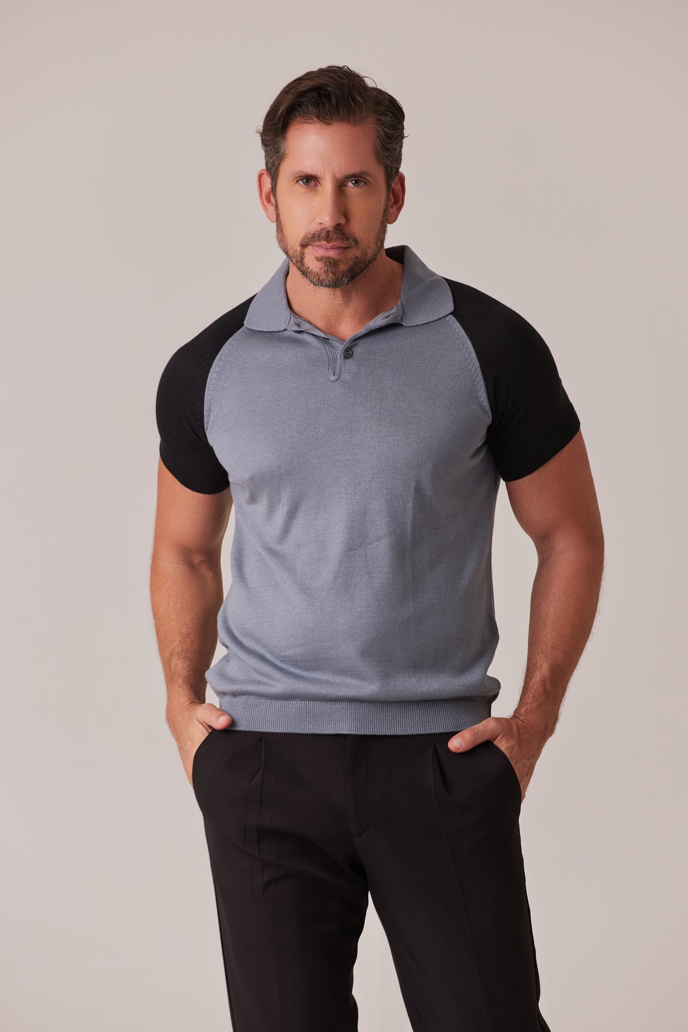 POLO CIPRESSI AZUL CON NEGRO