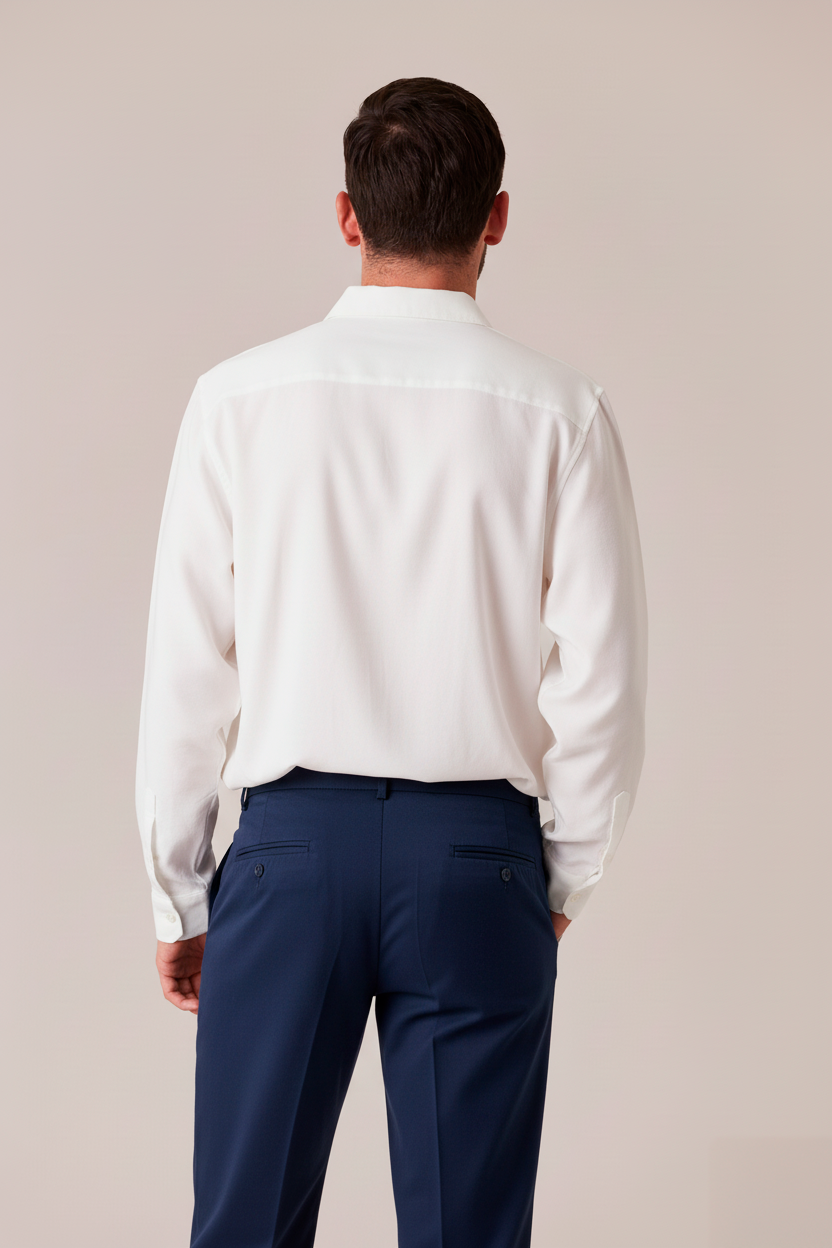 PANTALÓN DE PRETINA DOBLE AZUL NAVY